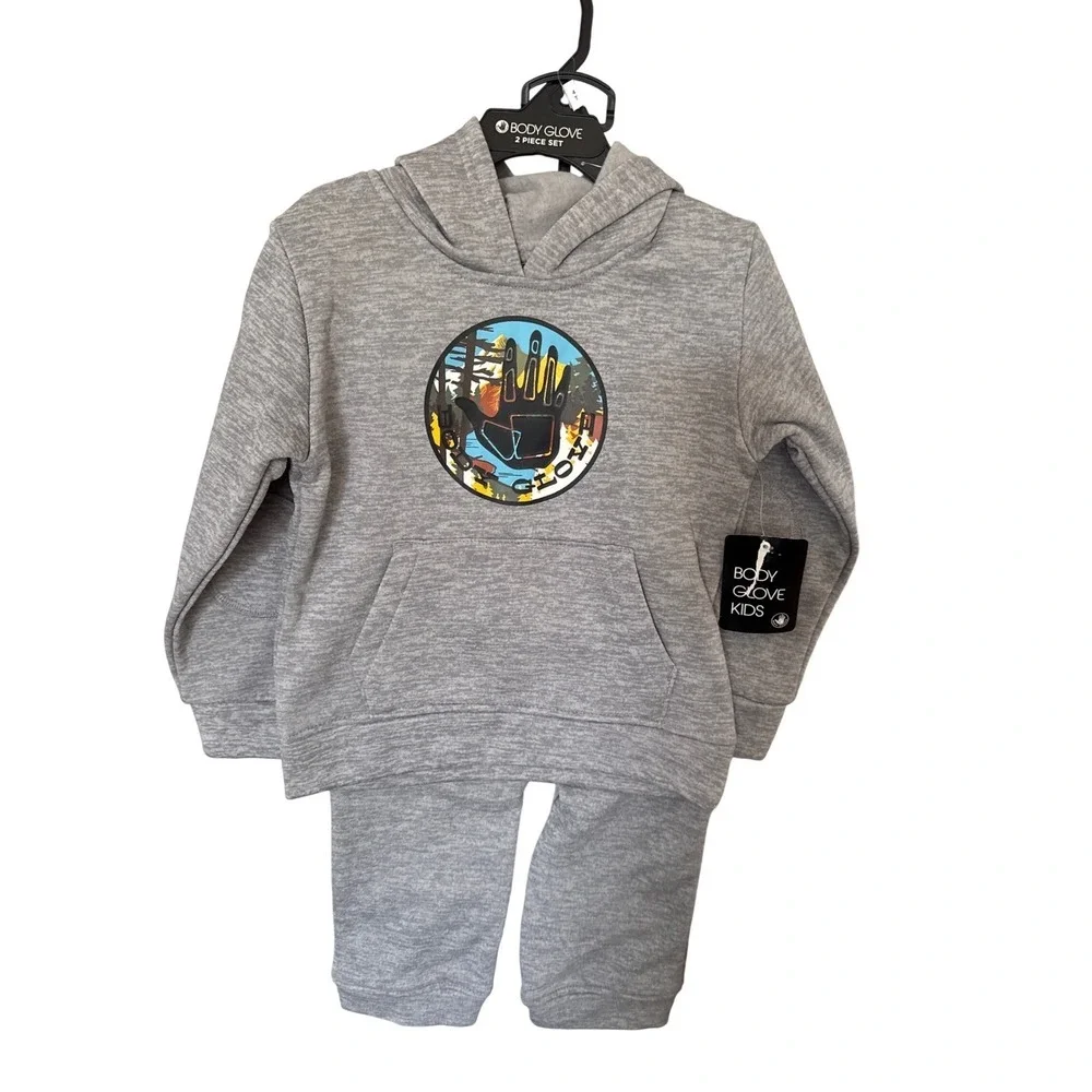 Body Glove Boys' Active Sweatsuit Fleece Hoodie‎ + Jogger Sweatpants 3T NWT